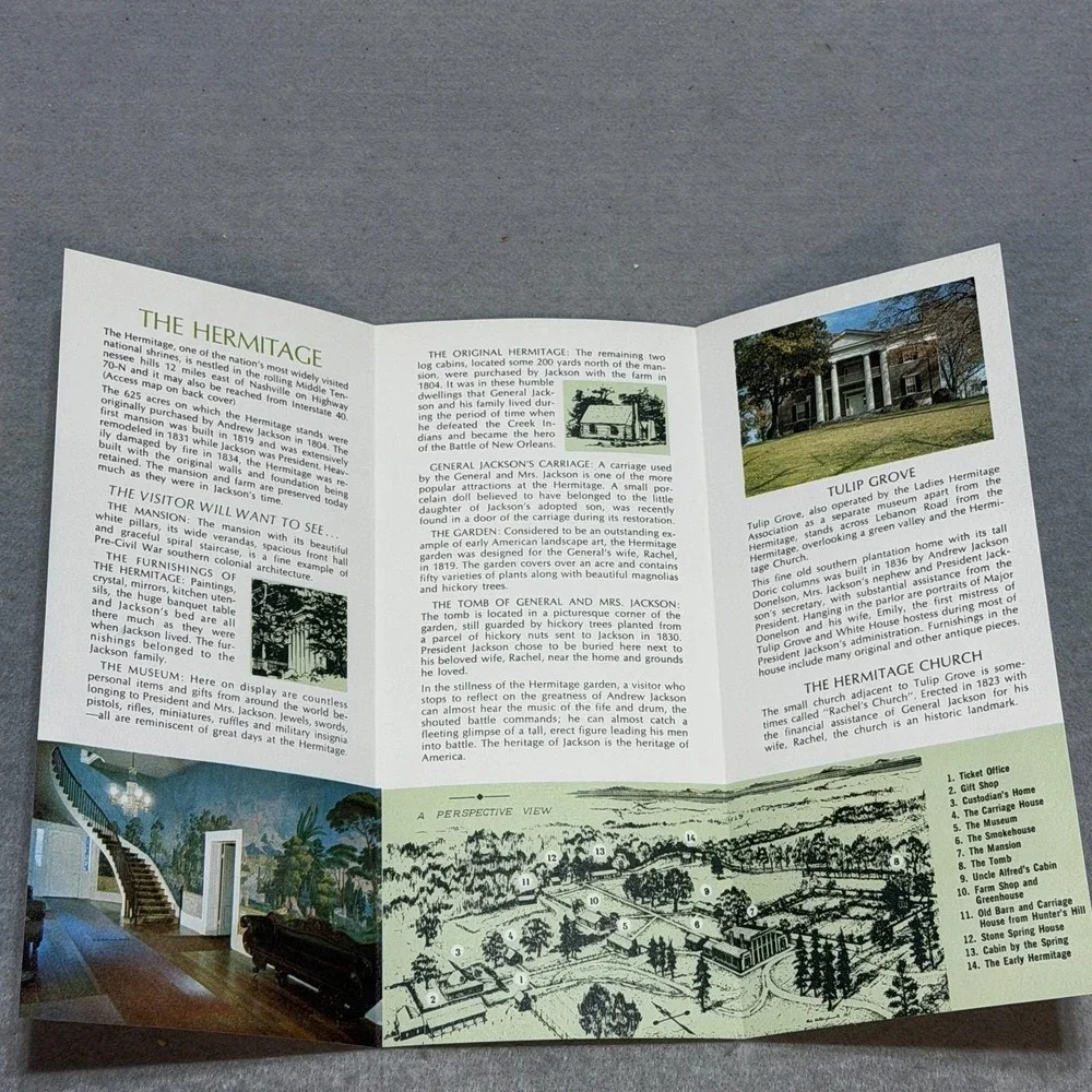 Vintage 1960 The Hermitage Home of Old Hickory Andrew Nashville Tennessee HC DJ